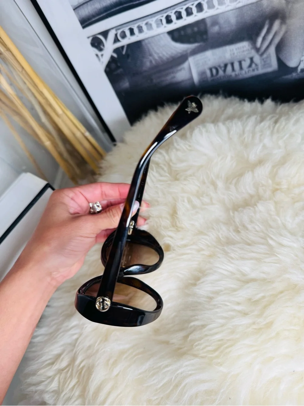 Original Gucci Oversized Tortoiseshell Sunglasses with Brown GradientLes